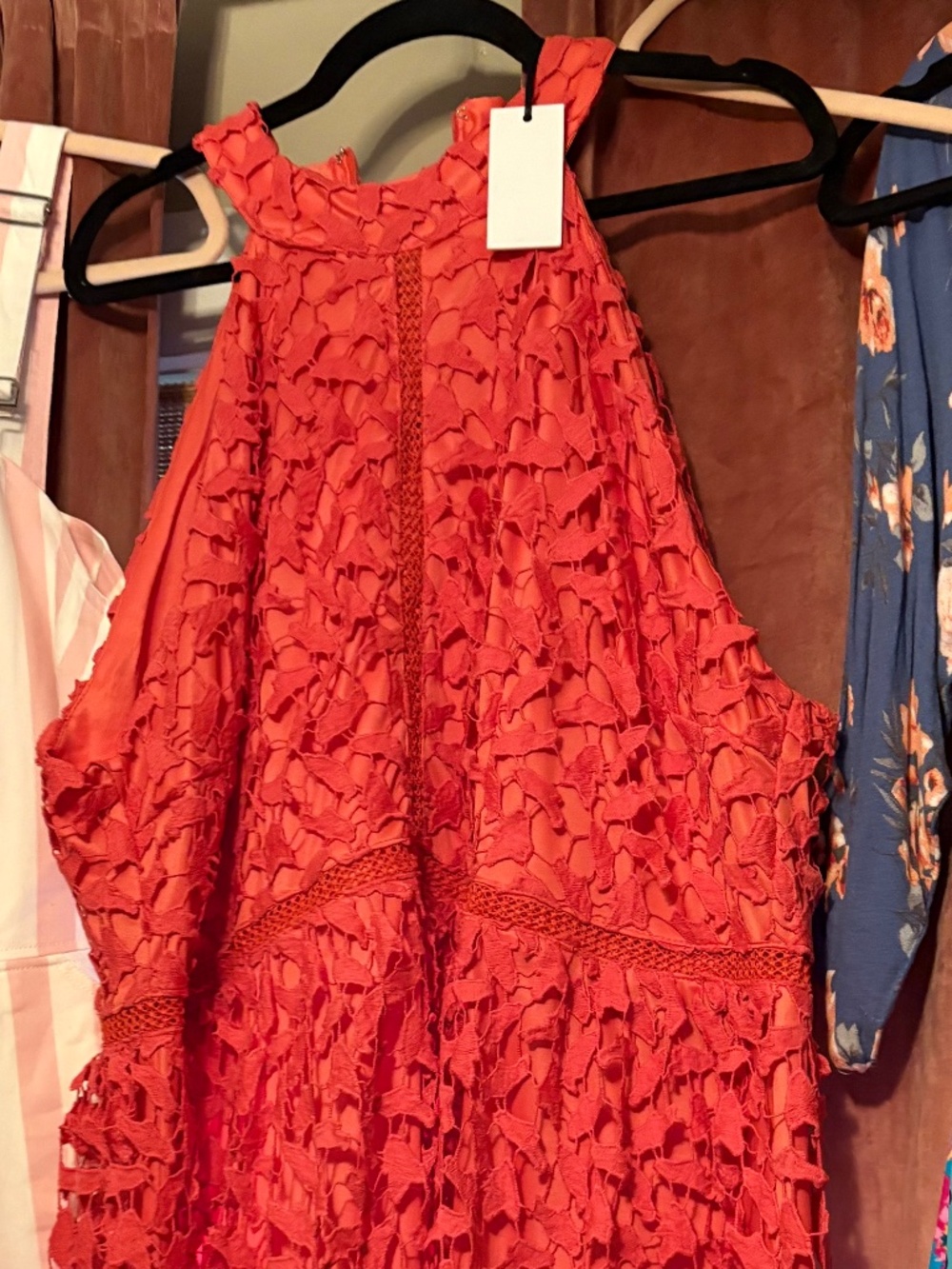 Liza Luxe 4x coral textured dress NWT